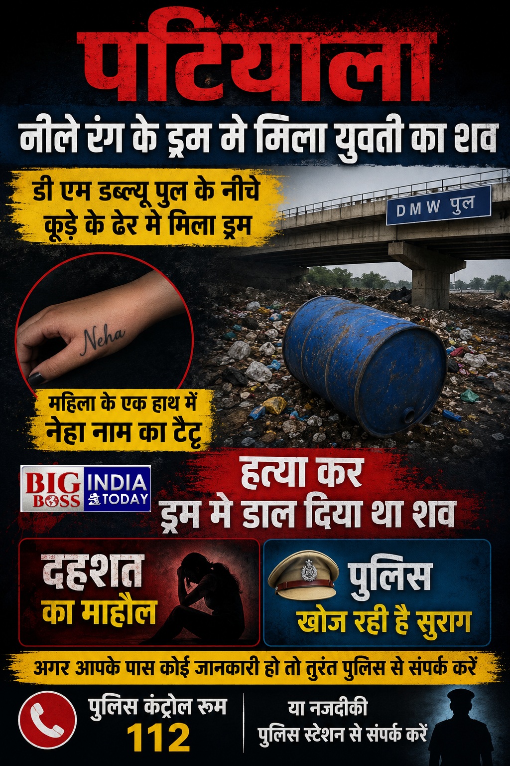 पटियाला में नीले ड्रम में मिला युवती का शव