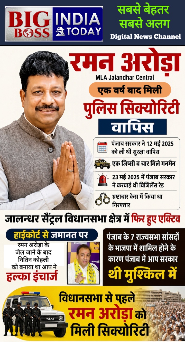जालन्धर सैंट्रल रमन अरोड़ा की वापसी - राजनीतिक हलचल तेज